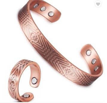 Unisex Pure Copper Bracelet Adjustable Ring