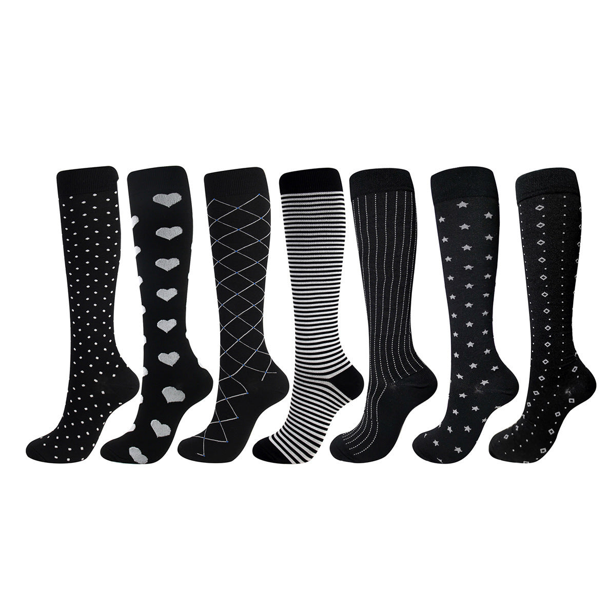 Men's And Women's Running Sports Compression Stockings European And American Stretch Soccer Socks Long Tube Tail Boots Compression Socks