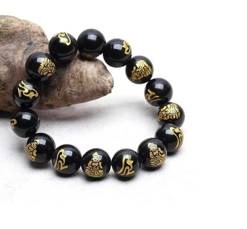 Natural Obsidian Bracelet Ethnic Wind Bracelet Couple Bracelet