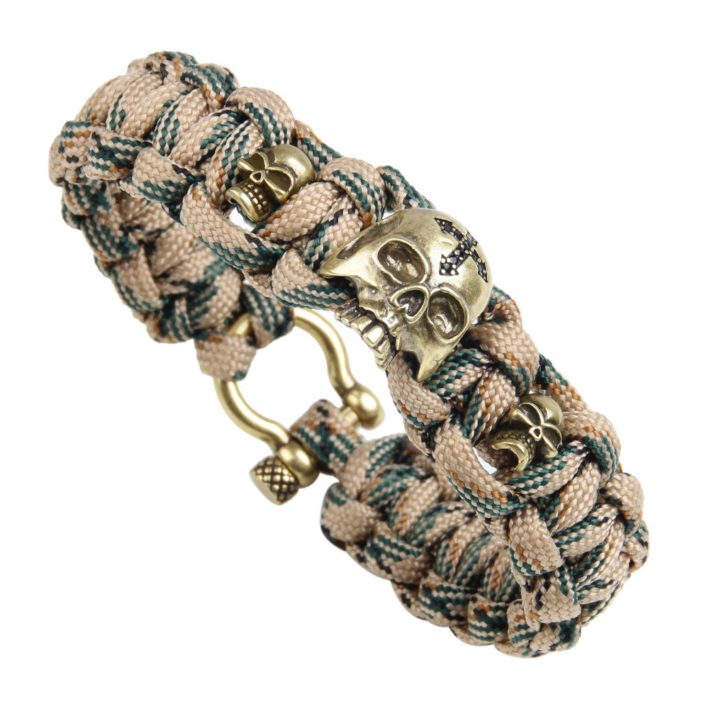 Copper Parts 7-core Parachute Cord Woven Bracelet Outdoor Emergency