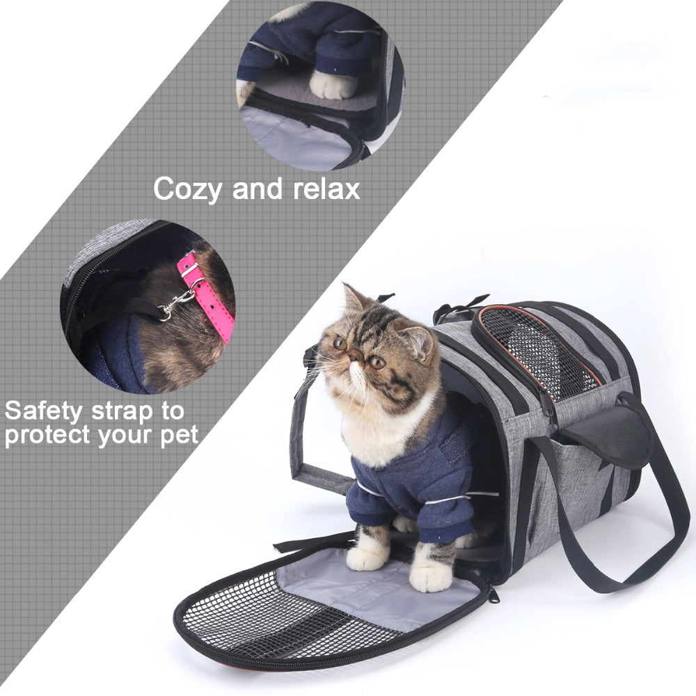 Multi-functional Folding Pet Puppy Dog Cat Car Seat Basket Pet Travel Carrier Bag - MediaEclat.store