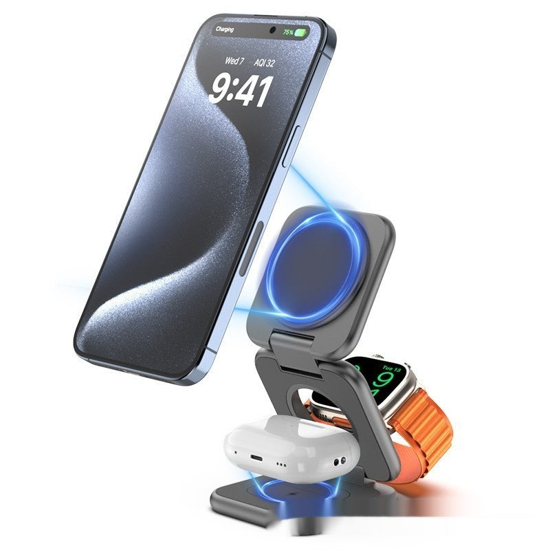 Foldable Magnetic Wireless Charger Mobile Phone Holder