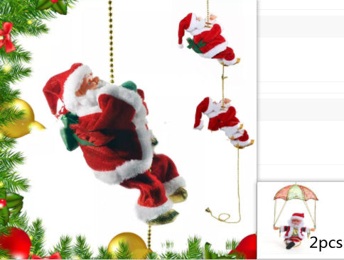 Electric Santa Claus Climbing Ladder Plastic