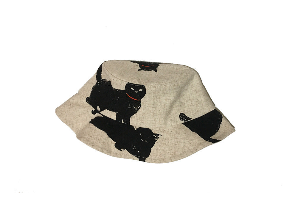 Men's And Women's Cute Fashion Black Cat Bucket Hat