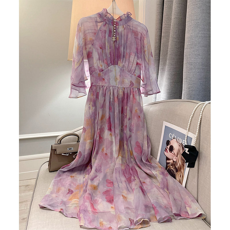 Tea Break Chiffon Floral Dress Fairy