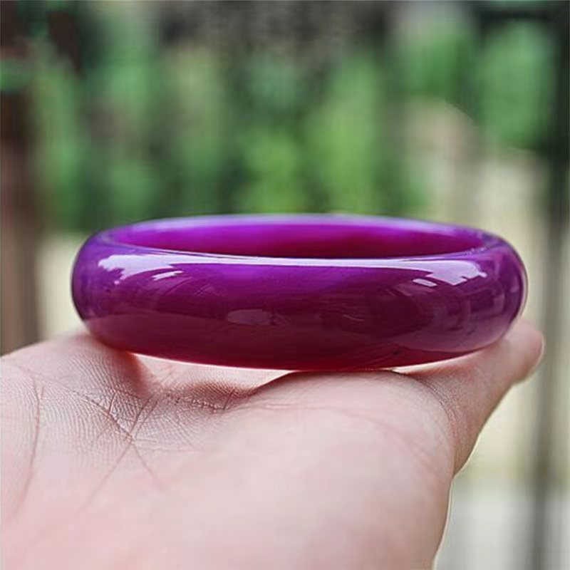 Widen And Thicken Purple Chalcedony Jade Bracelet