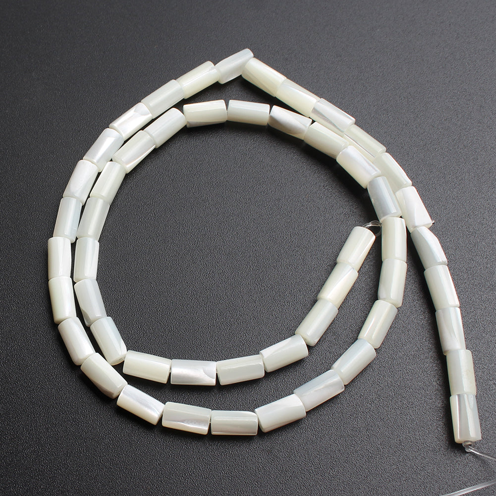 Natural Mop Shell Beads Column White Beige Jewelry Making DIY Bracelet Accessories