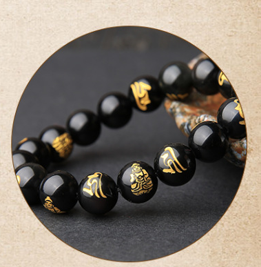 Natural Obsidian Bracelet Ethnic Wind Bracelet Couple Bracelet