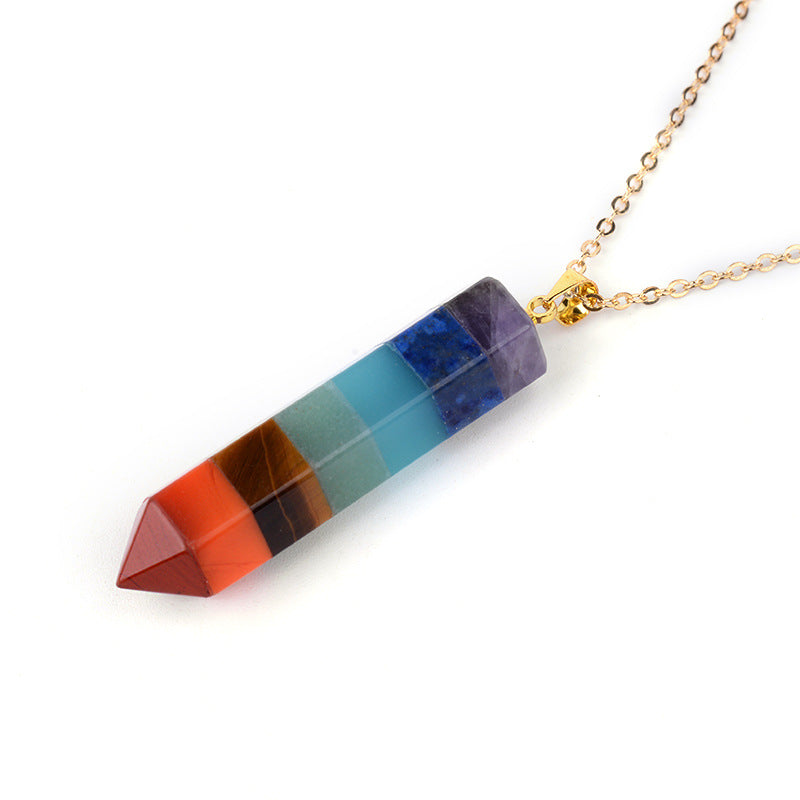 Seven chakra hexagonal Pendant - MediaEclat.store