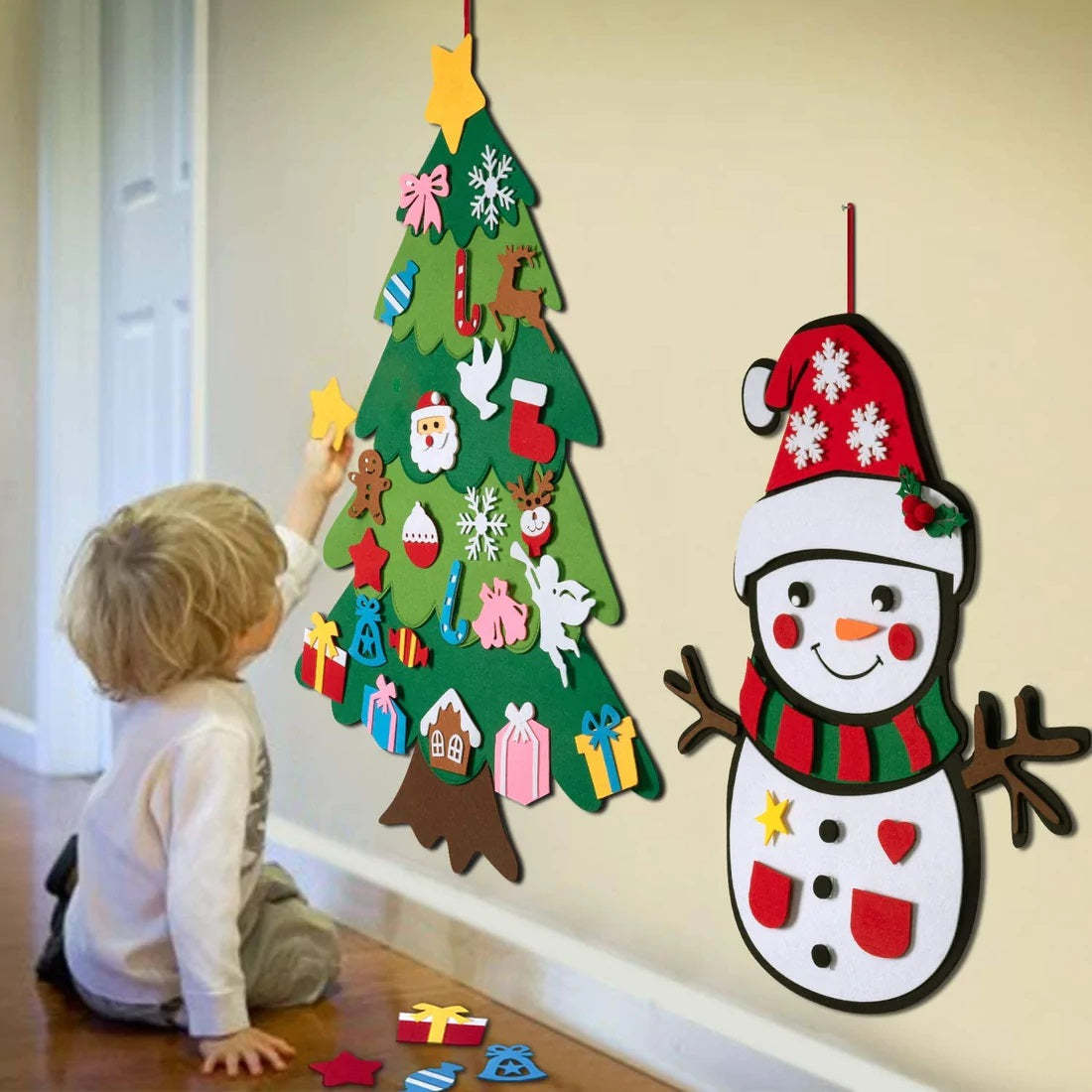 DIY Felt Christmas Tree With Three-dimensional Christmas Tree - MediaEclat.store