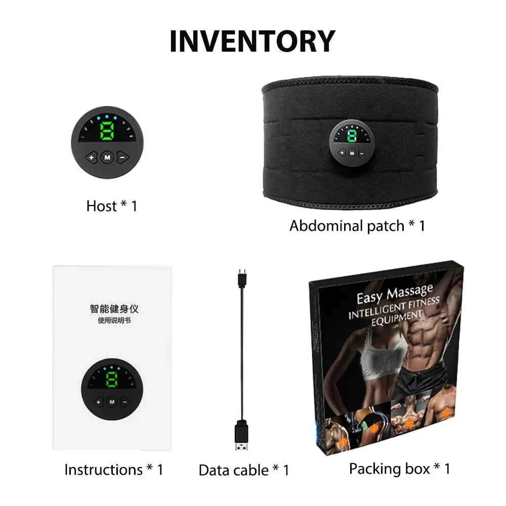 EMS Electric Muscle Stimulator Abs Waist Fitness Vibrating Belt Abdominal Muscle Trainer Weight Loss Slimming Massager