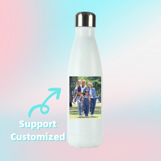 Personalized DIY Stainless Steel Vacuum Flasks 500ml Portable Car Stainless Steel Water Bottle Large Capacity Travel Thermal Mug - MediaEclat.store