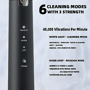 Electric Toothbrush For Adults,8 Brush Heads Toothbrush With 40000 VPM,Charge Once Last For 365 Days,6 HIGH-Performance Brushing Modes,Electric Toothbrush
