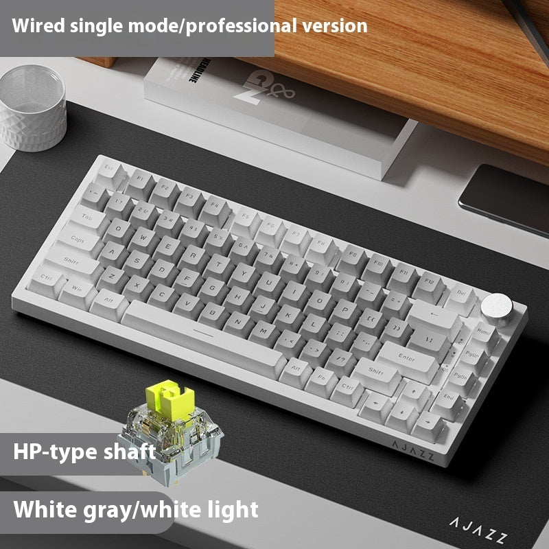 Wireless Bluetooth Three-model Mechanical Keyboard Customized Hot Plug T Game Side Carving