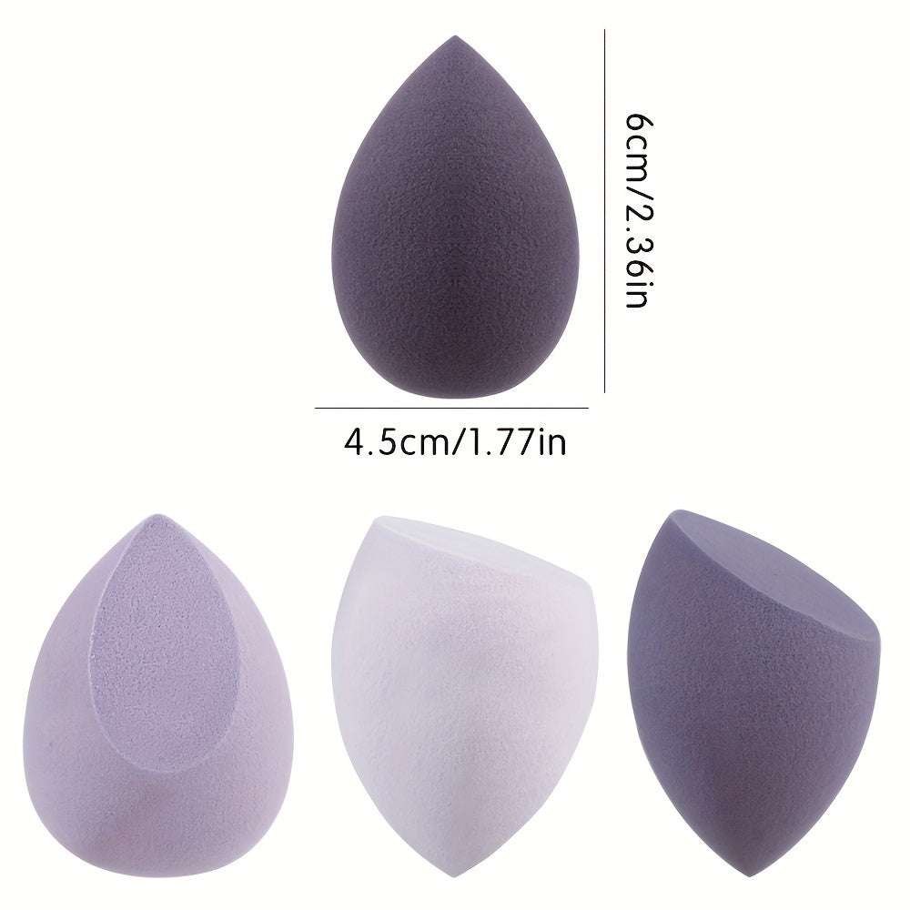 4 Pcs Professional Makeup Sponges Set - Blender For Foundation, Touch Ups, And Makeup - Latex-Free - Dry And Wet Use - Gift Box Included - Perfect Cosmetic Accessory