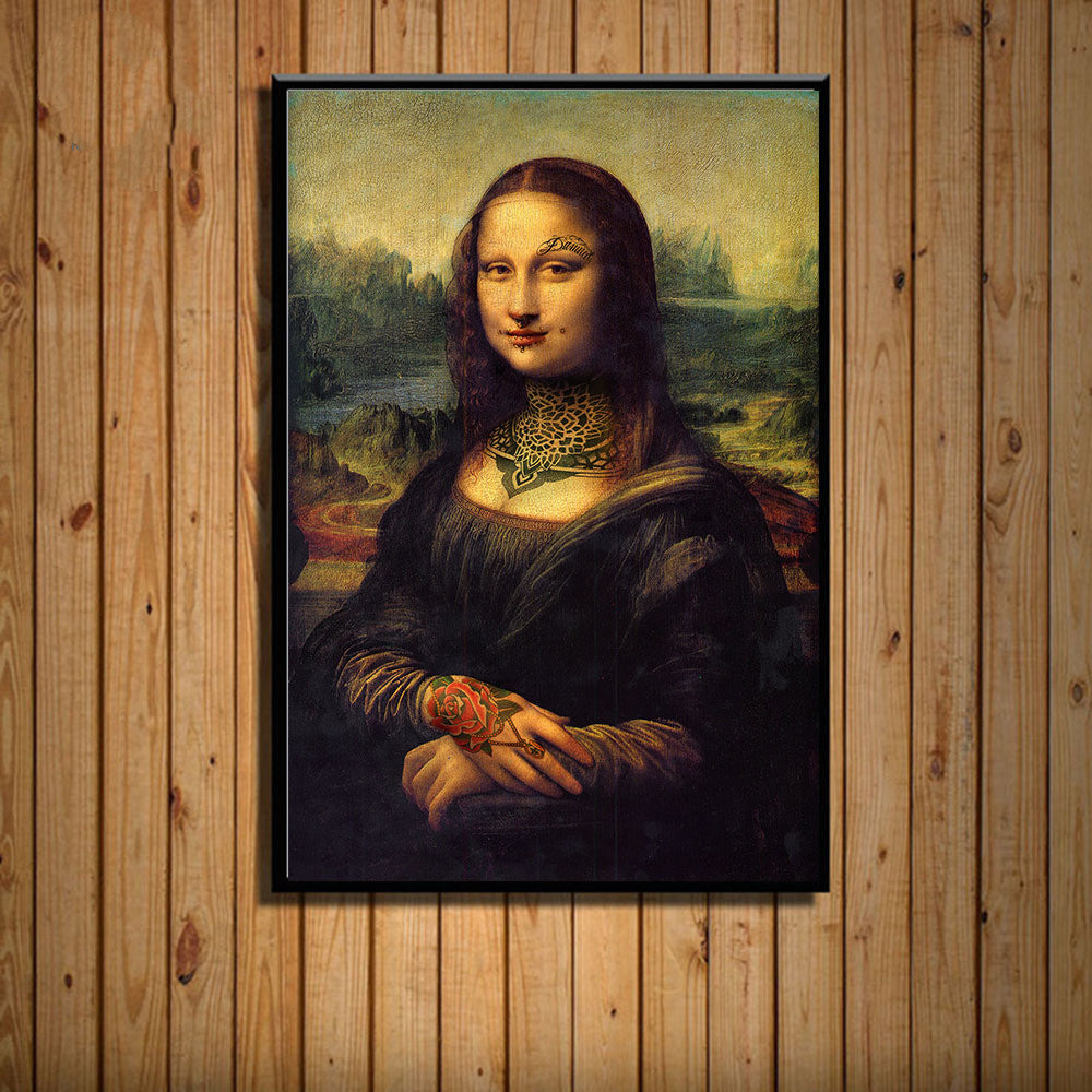 Mona Lisa Pattern Art Canvas Poster - MediaEclat.store