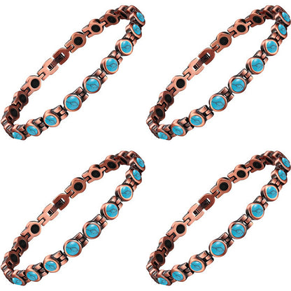 Women's Turquoise Red Copper Magnetic Bronze Magnet Bracelet