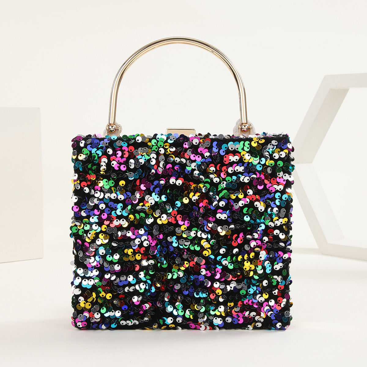 Women's Hand Holding Dinner Bag Colorful Sequins