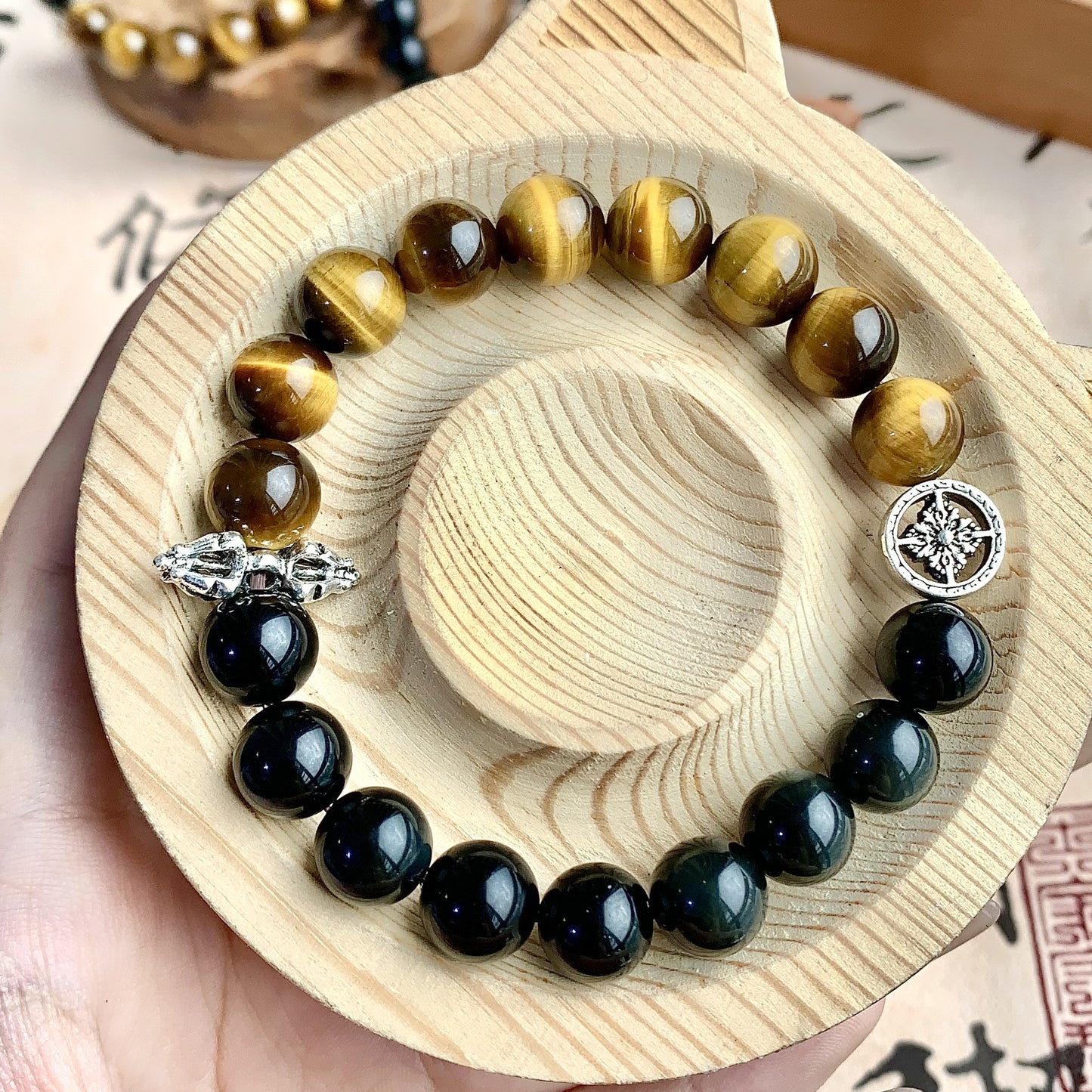 Natural Crystal Bracelet Golden Tigerite Silver Yaoshi Crystal Bracelet Ornament