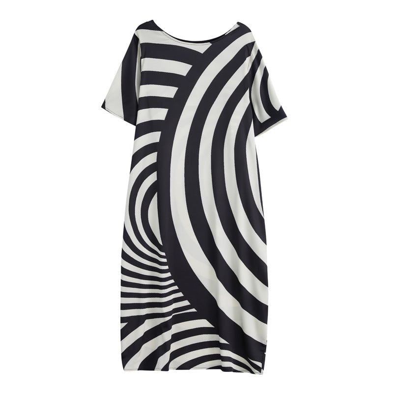 Women's Striped Printed Long Dress