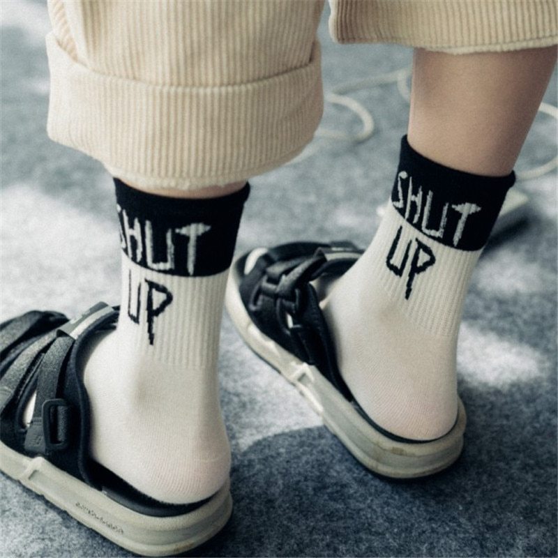 Letter street Harajuku in stockings men and women couple socks cotton socks