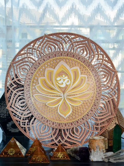 Mandala Wooden Artwork Kundalini Yoga Zen Tea Room Decorative Painting