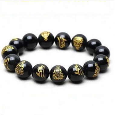 Natural Obsidian Bracelet Ethnic Wind Bracelet Couple Bracelet