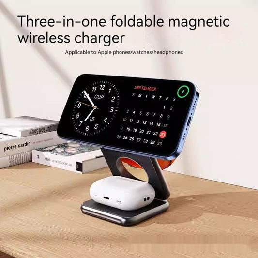 Foldable Magnetic Wireless Charger Mobile Phone Holder