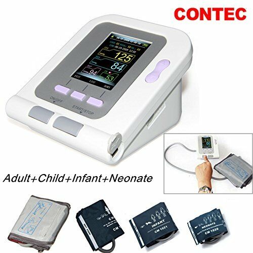 CONTEC CONTEC08A Upper Arm Digital Color LCD Blood Pressure Monitor With PC Software 4 CUFFS - MediaEclat.store
