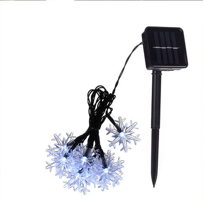 LED Solar Snowflake Light String Garden Christmas Tree Decoration