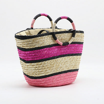 Woven beach shoulder bag