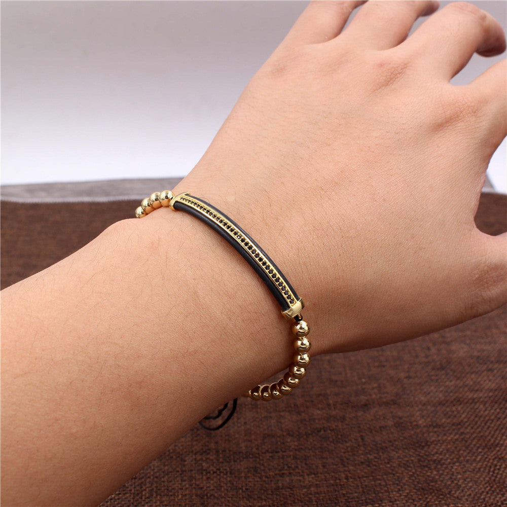 Fashion Simple Copper Bead Hand-woven Four-color Bracelet