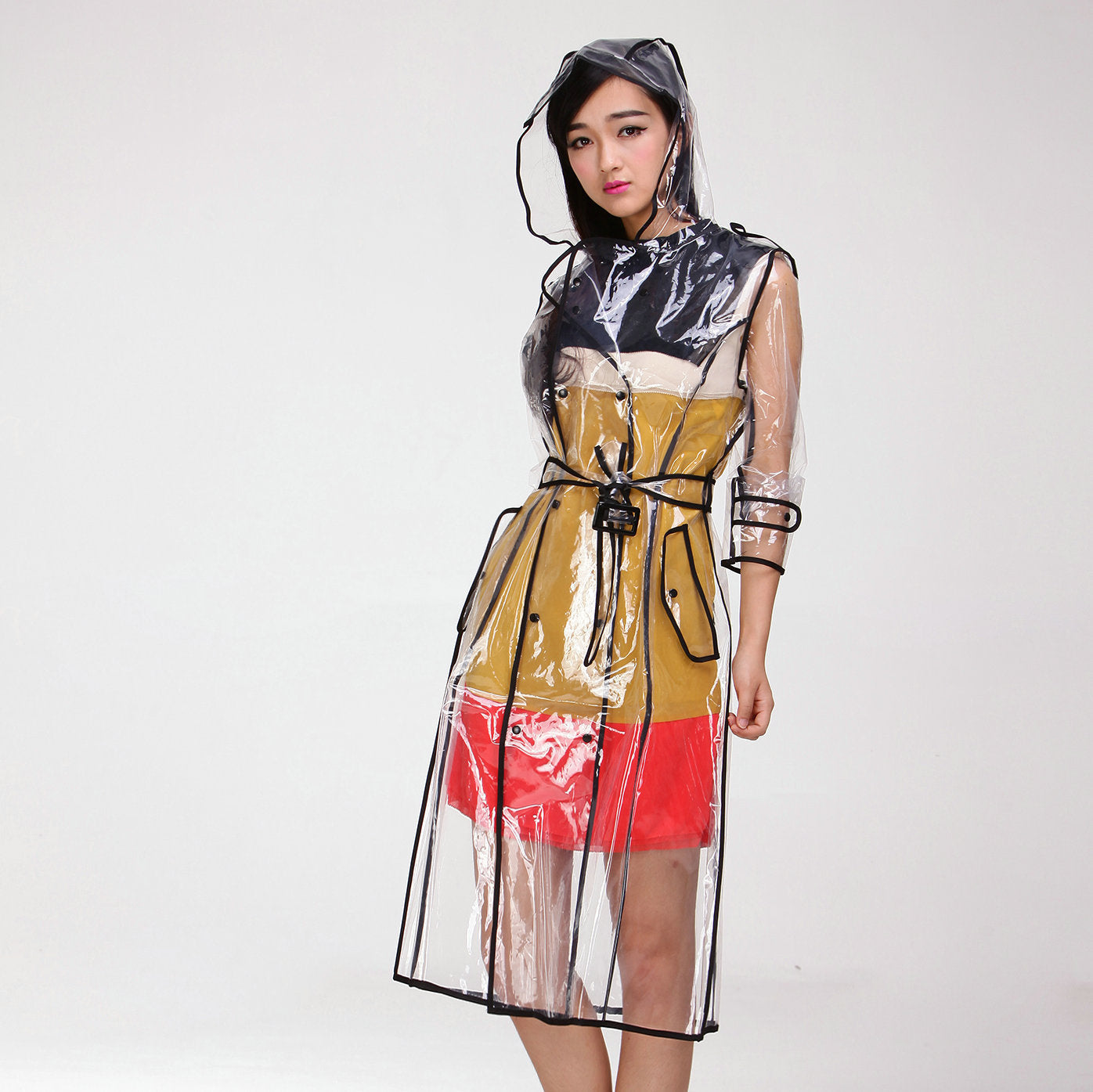 EVA Covered Transparent Belt Photography Poncho