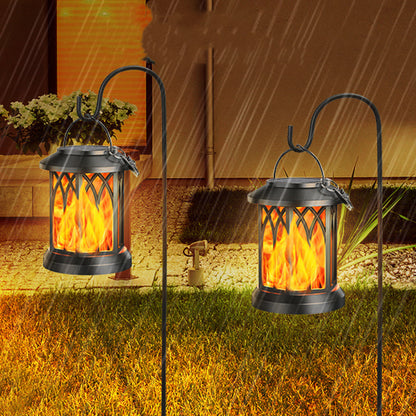 LED Solar Energy Simulation Flame Lamp With Clip Waterproof Outdoor Wall Lamp Festival Decoration