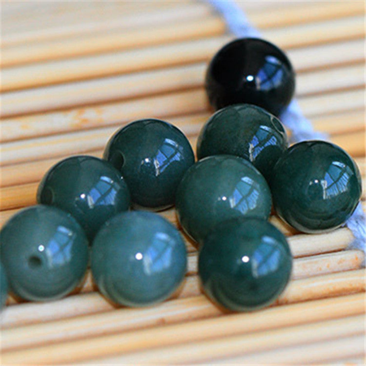 Jewelry Material Ice Bracelet Necklace Oil Green Jade Loose Beads