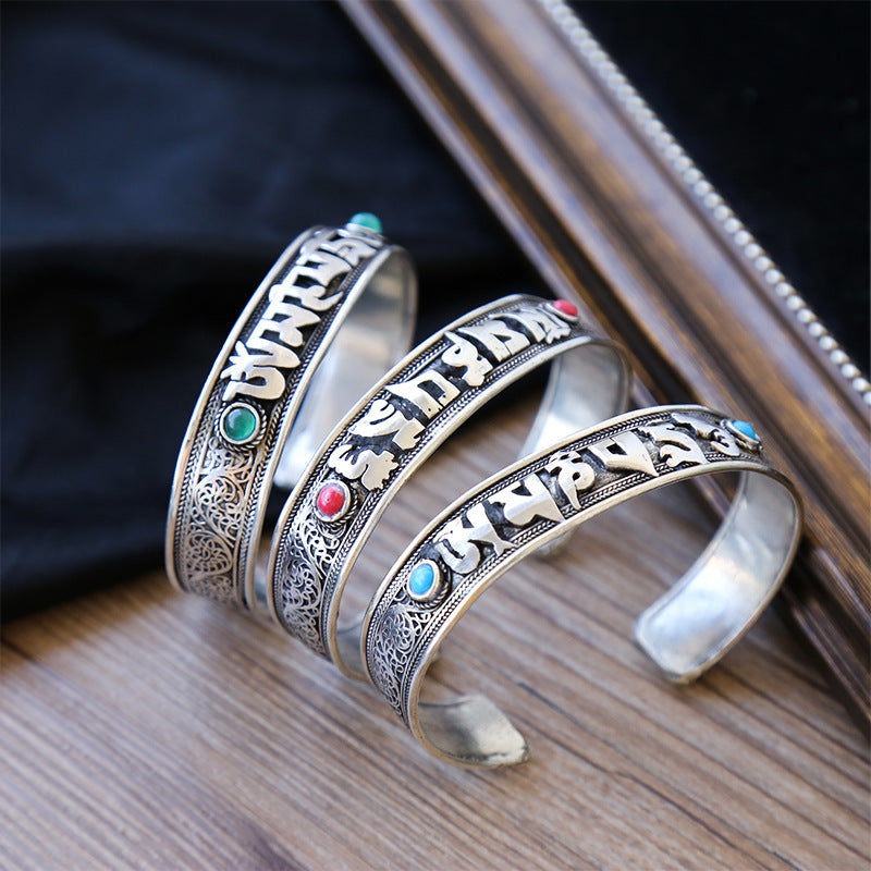 Tibetan silver white copper literary retro bracelet