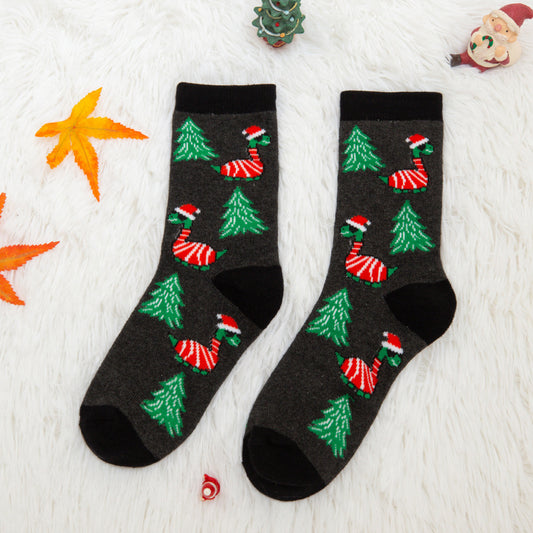 Parent-Child Christmas Stockings Jacquard Medium Socks