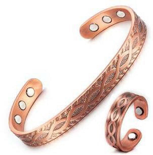 Unisex Pure Copper Bracelet Adjustable Ring