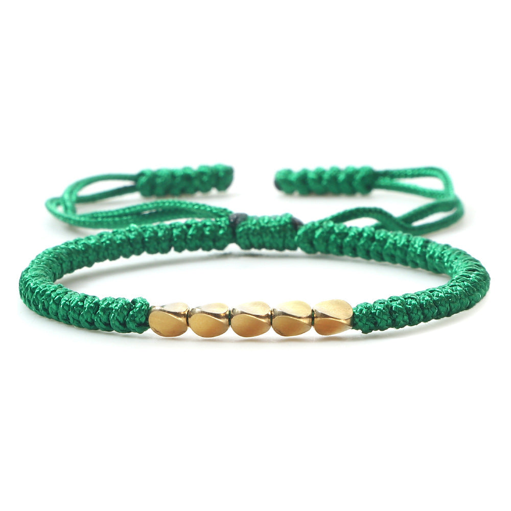 Hand-woven Irregular Shaped Copper Bead Beaded Bracelet