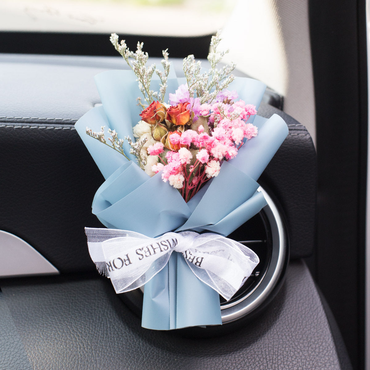 Car Aromatherapy Vent Perfume Creative Eternal Handmade Dried Bouquet RoseOrnament