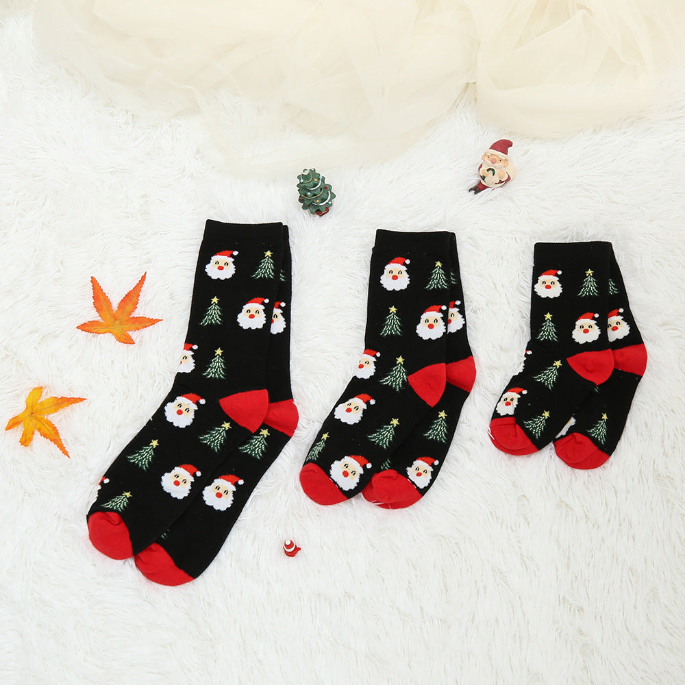 Parent-Child Christmas Stockings Jacquard Medium Socks