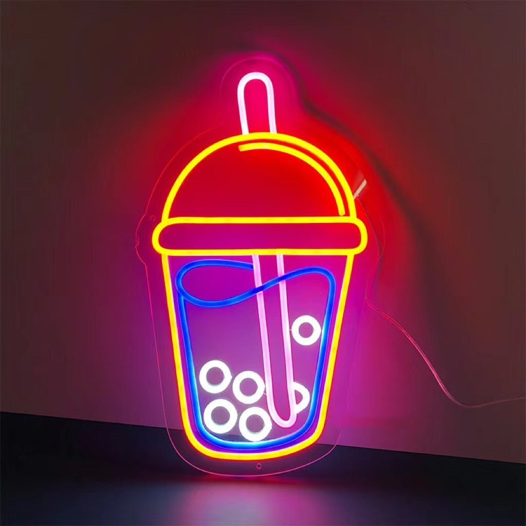 Neon Milk Tea Shape LED Decorative Lights