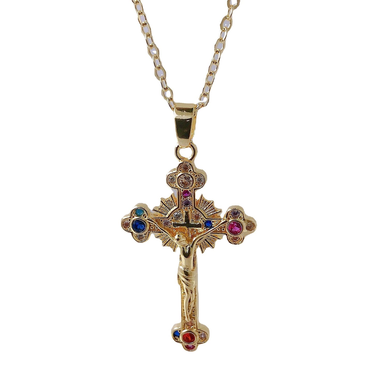 Personality Niche Hip Hop Jesus Cross Necklace Pendant