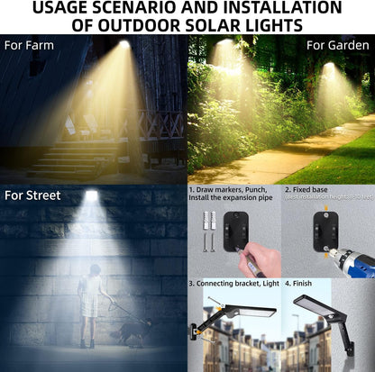 2 Pack Outdoor Solar Flood Lights Wireless 48 LED Waterproof Security Motion Sensor Light With 3 Modes - MediaEclat.store