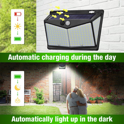 208 LED Solar Power Light Motion Sensor Outdoor Yard Garden Wall Lamp Waterproof - MediaEclat.store