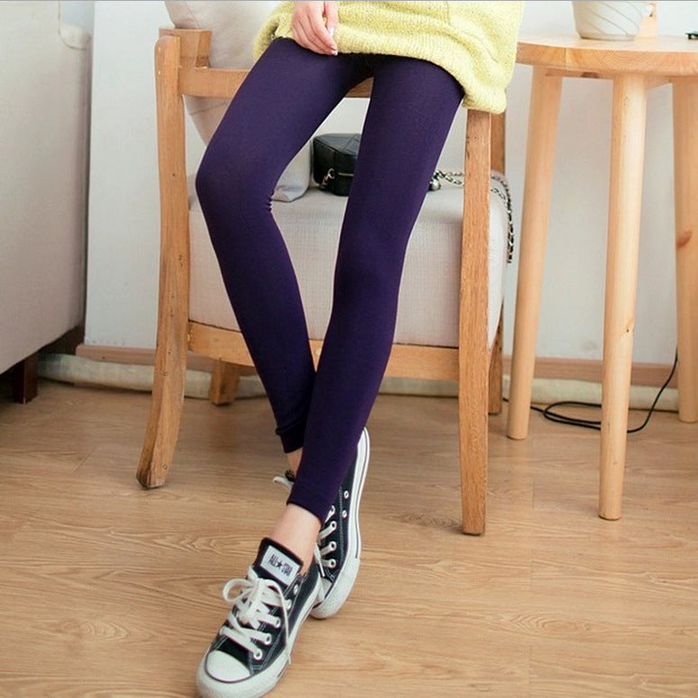 Stockings Brushed Leggings Bamboo Charcoal Single Layer Brushed Nine-point Foot Pants Women's Hit