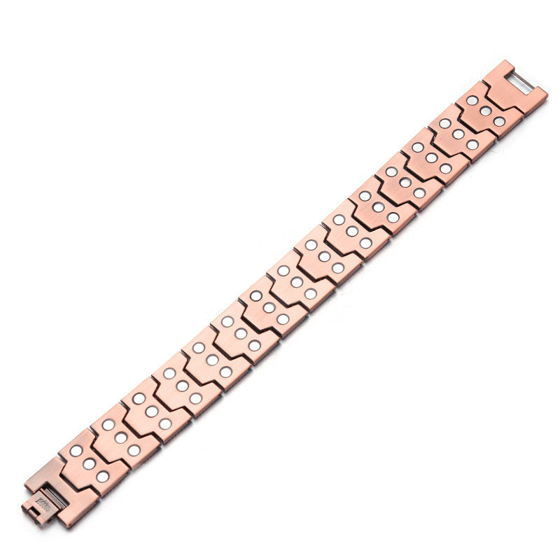 Red Copper Three-row Magnet Negative Ion Health Magnetic Therapy Bracelet