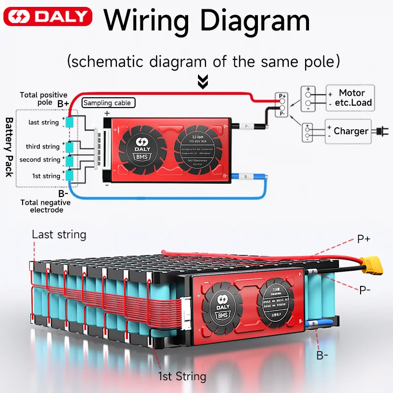 Daly BMS 18650 LTO battery 5s 6s 10s bms 20s 25s 30s 40A-500A Lithium Titanate Battery 12V 24V 36V 48V 60V 72V Solar energy