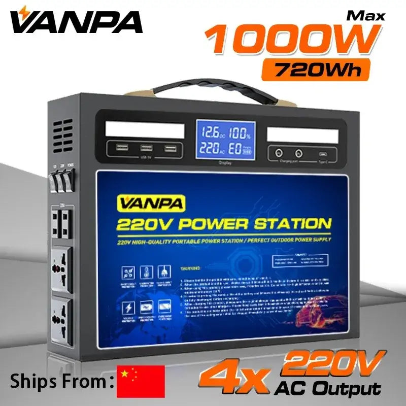 Vanpa multi-function portable power supply 220 V 1000 W charging outdoor battery power station emergency generator