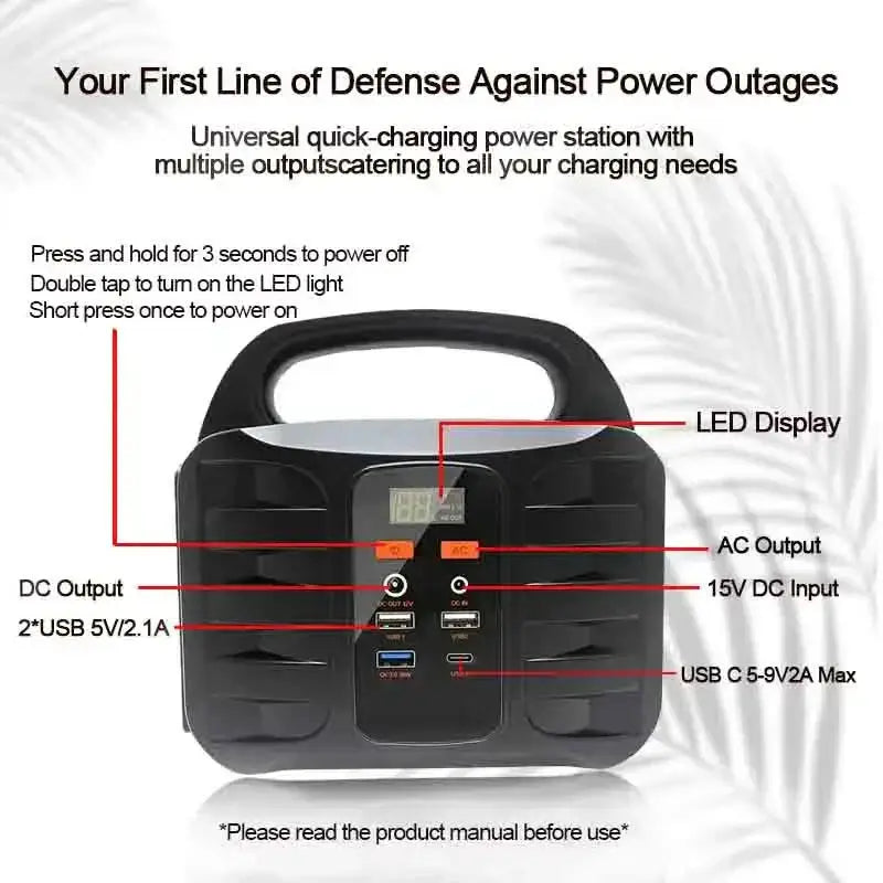 110V/220V Generator Battery Charger Portable Emergency Pwer Station Outdoor Camping Power Bank Power Supply Inverter